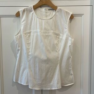 Sara Pacini Sleeveless Cotton Top—Zippered Back—Beautiful!! Fabulous Fabric